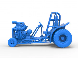 Mini Rod pulling tractor 7 Scale 1 to 25 3D Print Model