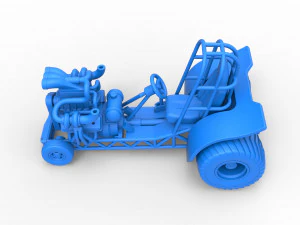 Mini Rod pulling tractor 7 Scale 1 to 25 3D Print Model