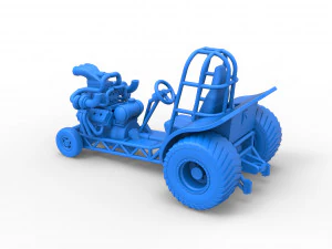 Mini Rod pulling tractor 7 Scale 1 to 25 3D Print Model