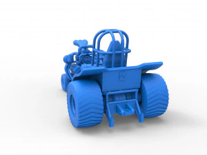 Mini Rod pulling tractor 7 Scale 1 to 25 3D Print Model