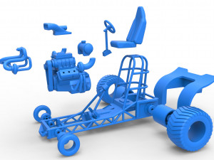 Mini Rod pulling tractor 7 Scale 1 to 25 Model do druku 3D