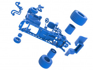 Mini Rod pulling tractor 7 Scale 1 to 25 Model do druku 3D