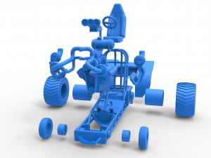 Mini Rod pulling tractor 7 Scale 1 to 25 Model do druku 3D