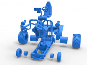 Mini Rod pulling tractor 7 Scale 1 to 25 3D Print Model