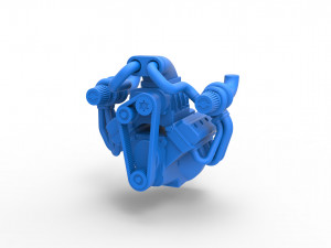 Twin turbo supercharged V8 Engine Version 3 Scale 1 to 25 3D Принт Модель