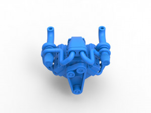 Twin turbo supercharged V8 Engine Version 3 Scale 1 to 25 3D Принт Модель