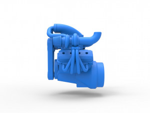 Twin turbo supercharged V8 Engine Version 3 Scale 1 to 25 3D Принт Модель