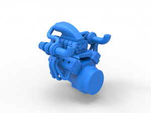 Twin turbo supercharged V8 Engine Version 3 Scale 1 to 25 3D Принт Модель