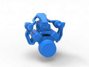 Twin turbo supercharged V8 Engine Version 3 Scale 1 to 25 3D Принт Модель