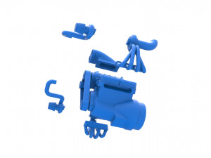 Twin turbo supercharged V8 Engine Version 3 Scale 1 to 25 3D Принт Модель