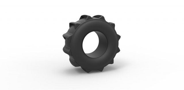 Dirt dragster rear tire 3 Scale 1 to 25 3D Принт Модель .c4d .max .obj .3ds .fbx .stl .blend 