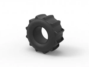 Dirt dragster rear tire 3 Scale 1 to 25 3D Print Model
