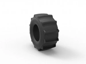 Dirt dragster rear tire 3 Scale 1 to 25 3D Print Model