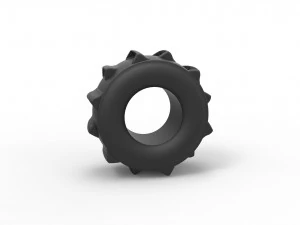 泥土高速赛车后轮胎 4 比例 1 至 25 3D 打印模型