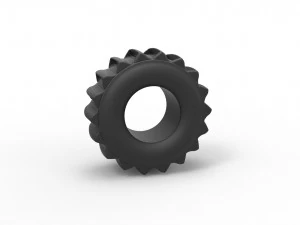 Dirt dragster rear tire 5 Scale 1 to 25 3D Print Model