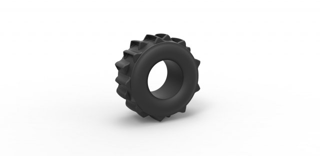 Dirt dragster rear tire 6 Scale 1 to 25 3D 프린트 모델 .c4d .max .obj .3ds .fbx .stl .blend 