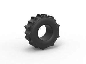 泥土高速赛车后轮胎 6 比例 1 至 25 3D 打印模型