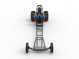Front engine dirt dragster with turbo V8 Scale 1 to 25 3D Print Model