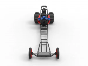 Front engine dirt dragster with turbo V8 Scale 1 to 25 3D Print Model