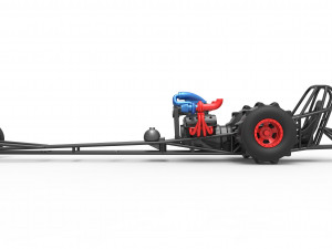 Front engine dirt dragster with turbo V8 Scale 1 to 25 3D Print Model