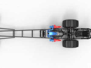 Front engine dirt dragster with turbo V8 Scale 1 to 25 3D Print Model