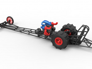 Front engine dirt dragster with turbo V8 Scale 1 to 25 3D Print Model