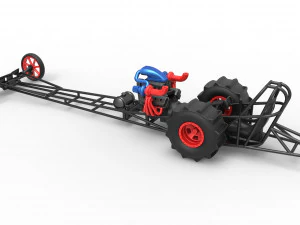 Front engine dirt dragster with turbo V8 Scale 1 to 25 3D Print Model