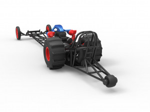 Front engine dirt dragster with turbo V8 Scale 1 to 25 3D Print Model
