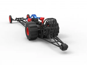Front engine dirt dragster with turbo V8 Scale 1 to 25 3D Print Model