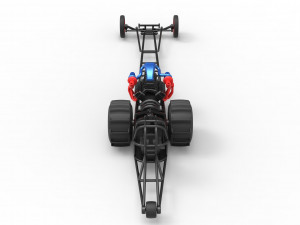 Front engine dirt dragster with turbo V8 Scale 1 to 25 3D Print Model