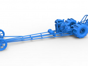 Front engine dirt dragster with turbo V8 Scale 1 to 25 3D Print Model