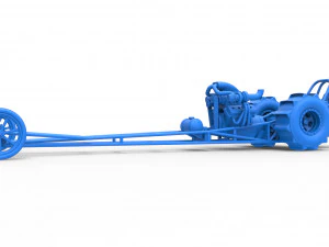 Front engine dirt dragster with turbo V8 Scale 1 to 25 3D Print Model