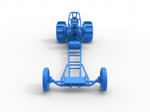 Front engine dirt dragster with turbo V8 Scale 1 to 25 3D Print Model