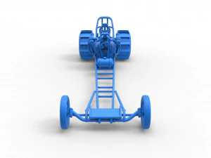 Front engine dirt dragster with turbo V8 Scale 1 to 25 3D Print Model