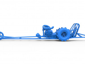 Front engine dirt dragster with turbo V8 Scale 1 to 25 3D Print Model