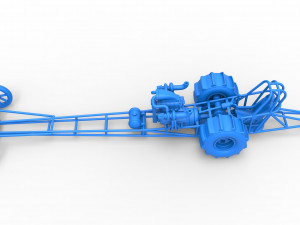 Front engine dirt dragster with turbo V8 Scale 1 to 25 3D Print Model
