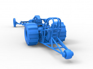Front engine dirt dragster with turbo V8 Scale 1 to 25 3D Print Model