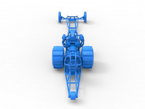 Front engine dirt dragster with turbo V8 Scale 1 to 25 3D Print Model
