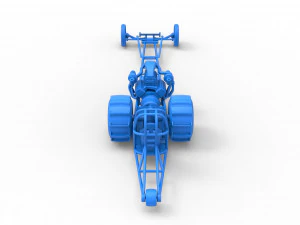 Front engine dirt dragster with turbo V8 Scale 1 to 25 3D Print Model