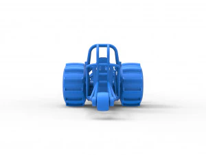 Front engine dirt dragster with turbo V8 Scale 1 to 25 3D Print Model