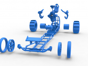 Front engine dirt dragster with turbo V8 Scale 1 to 25 3D Print Model