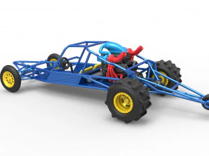 Sand drag Rail buggy Scale 1 to 25 3D Print Model