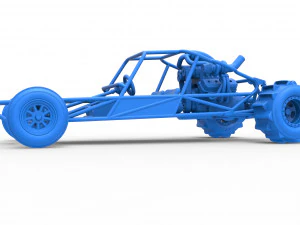 Sand drag Rail buggy Scale 1 to 25 3D Print Model
