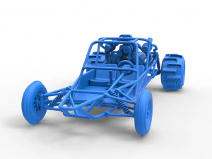 Sand drag Rail buggy Scale 1 to 25 3D Print Model