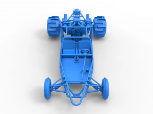 Sand drag Rail buggy Scale 1 to 25 3D Print Model