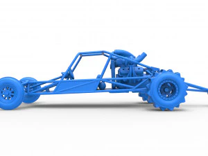 Sand drag Rail buggy Scale 1 to 25 3D Print Model