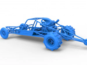 Sand drag Rail buggy Scale 1 to 25 3D Print Model