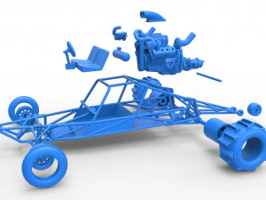 Sand drag Rail buggy Scale 1 to 25 3D Print Model