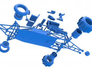 Sand drag Rail buggy Scale 1 to 25 3D Print Model