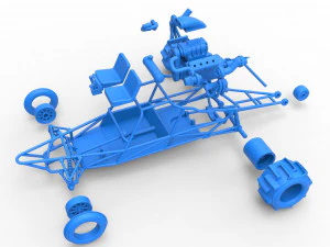 Sand drag Rail buggy Scale 1 to 25 3D Print Model